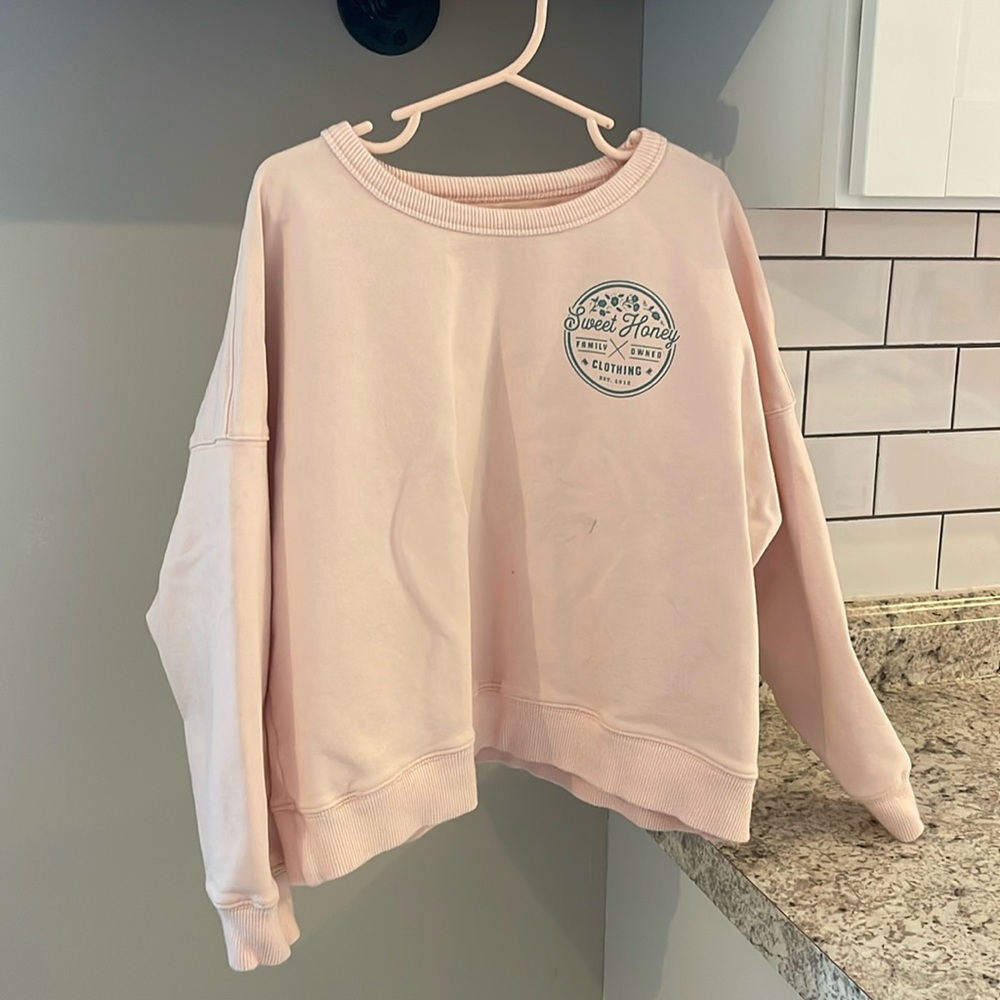 Sweet Honey sweat shirt , size 10 y, stain on front